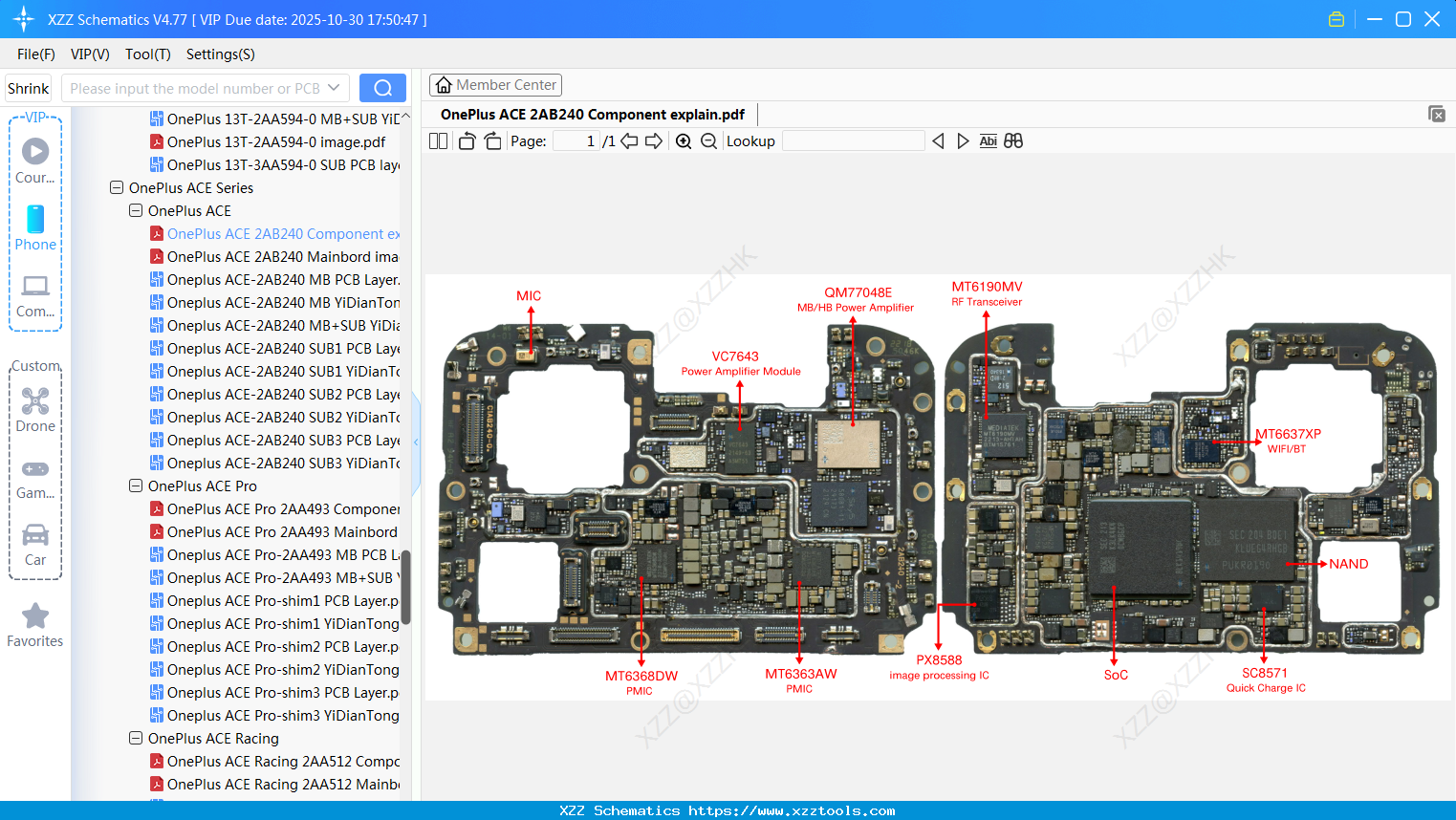OnePlus ACE 2AB240 Component Explain